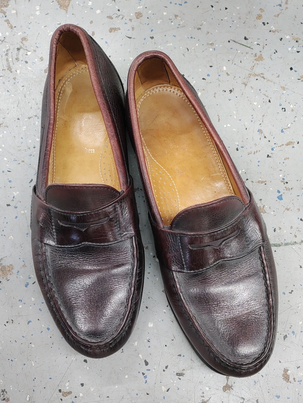 Alden Men's Burgundy Leather Penny Loafers